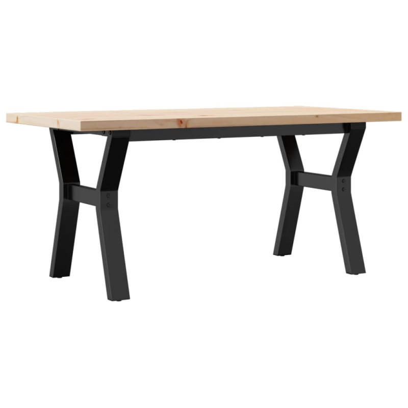 Couchtisch Y-Gestell 100x50x45,5 cm Massivholz Kiefer Stahl