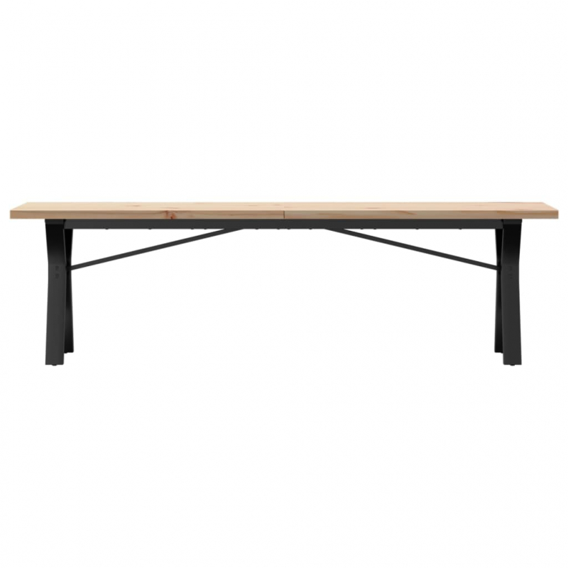 Couchtisch Y-Gestell 160x40x45,5 cm Massivholz Kiefer Stahl