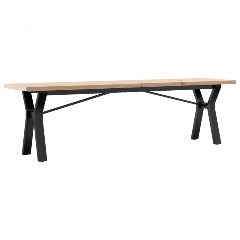 Couchtisch Y-Gestell 160x40x45,5 cm Massivholz Kiefer Stahl