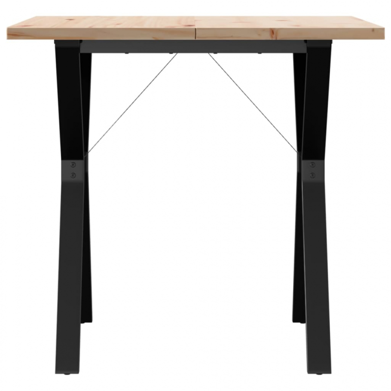 Esstisch Y-Gestell 80x80x75,5 cm Massivholz Kiefer & Stahl