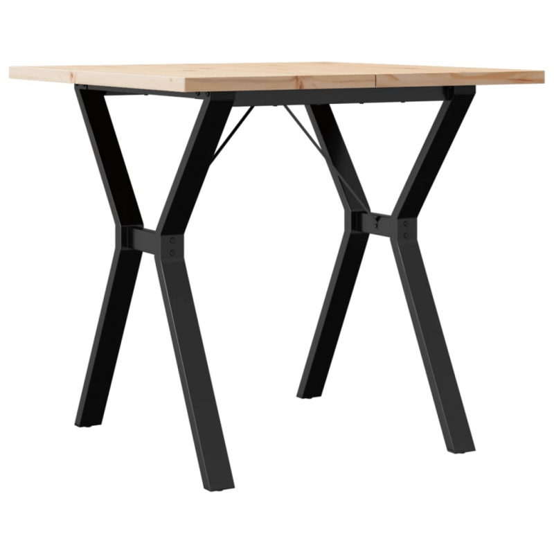 Esstisch Y-Gestell 80x80x75,5 cm Massivholz Kiefer & Stahl