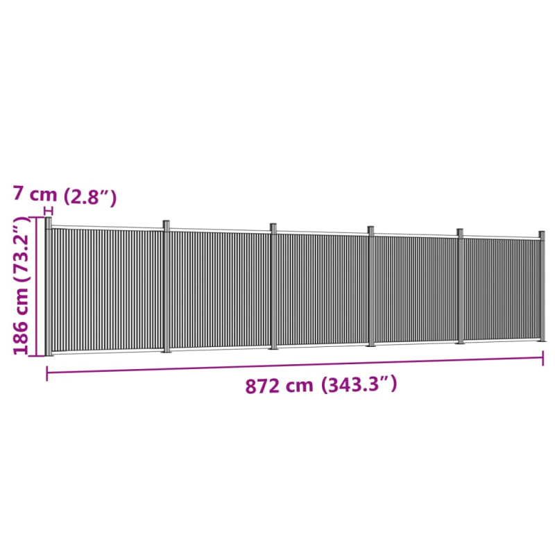 Zaunelement Braun 872x186 cm WPC