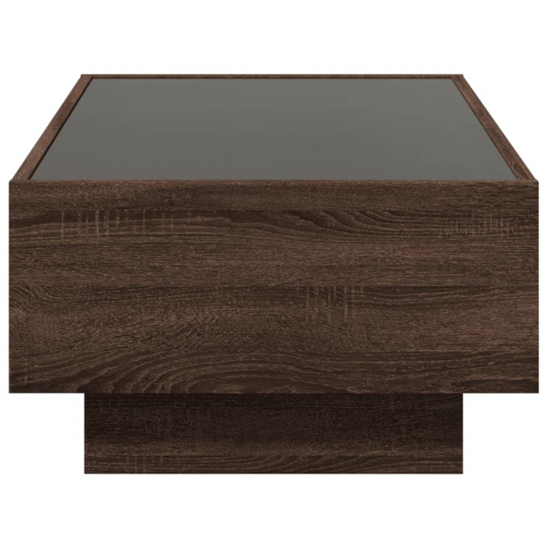 LED-Couchtisch Braun Eichen-Optik 90x50x30 cm Holzwerkstoff