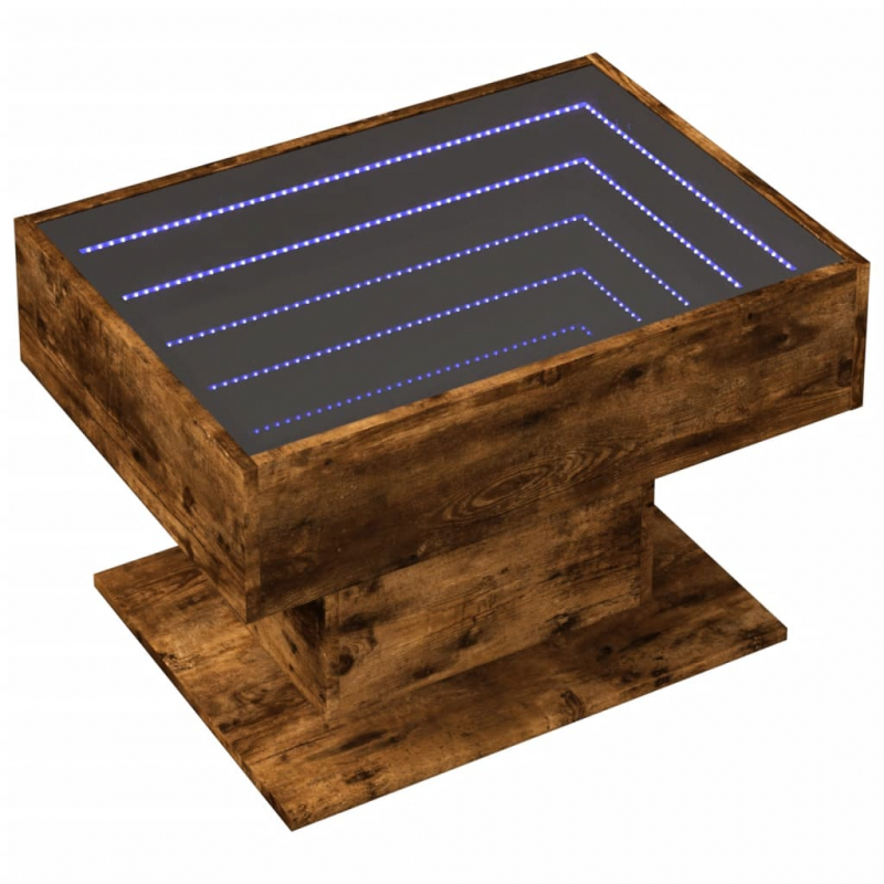 LED-Couchtisch Räuchereiche 70x50x45 cm Holzwerkstoff