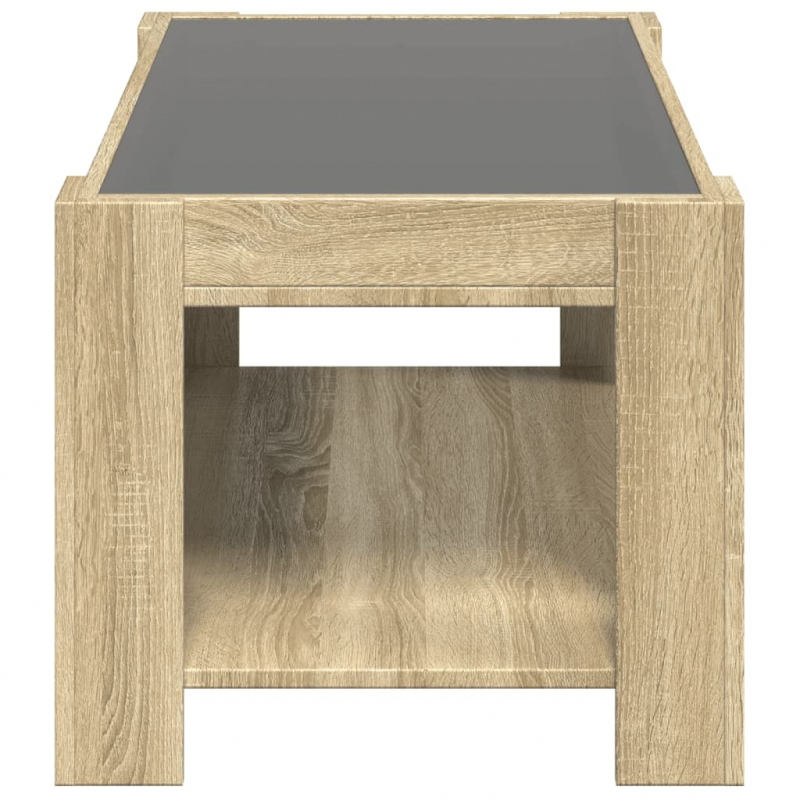 LED-Couchtisch Sonoma Eiche 93x53x45 cm Holzwerkstoff