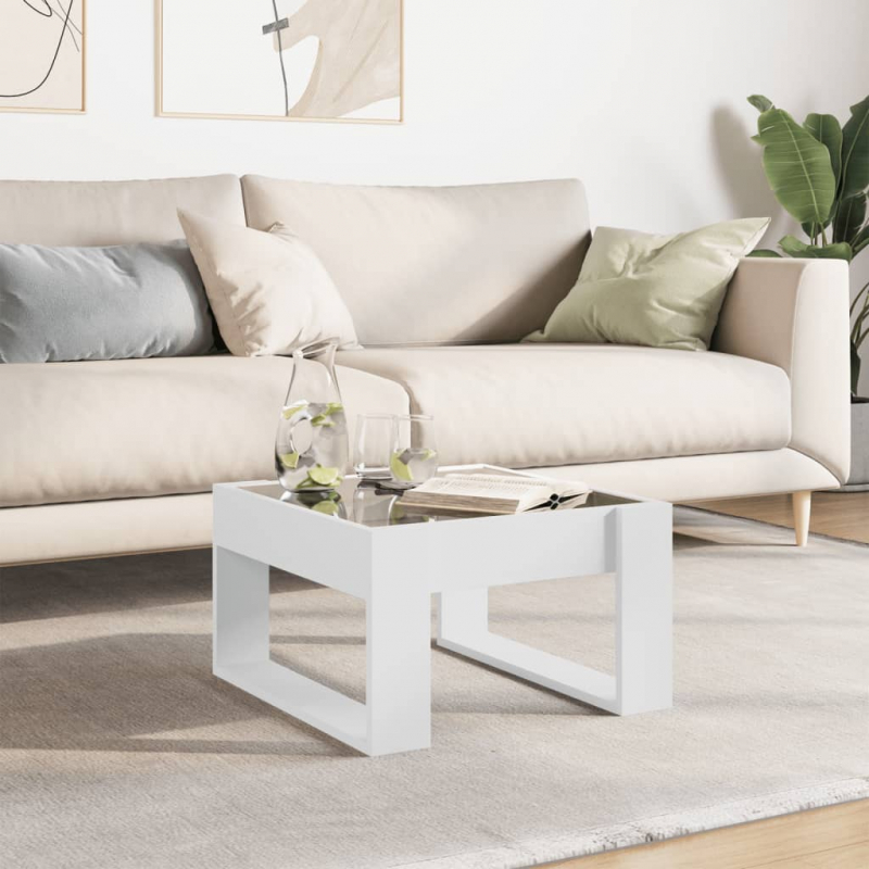 Couchtisch mit Infinity-LED Weiß 50x53x30 cm