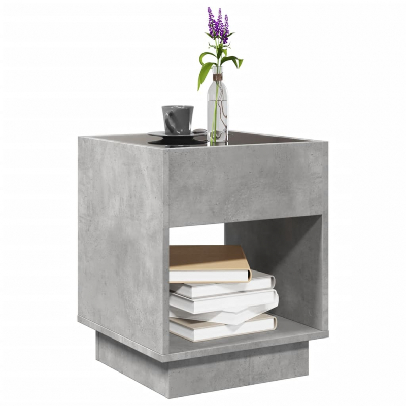 Couchtisch mit Infinity-LED Betongrau 40x40x50 cm