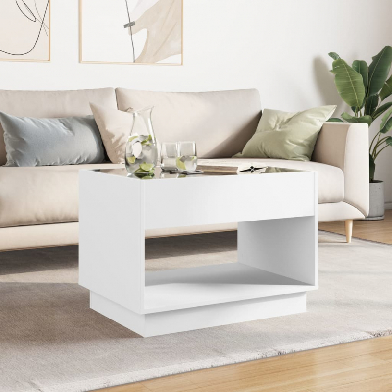 Couchtisch mit Infinity-LED Weiß 70x50x50 cm
