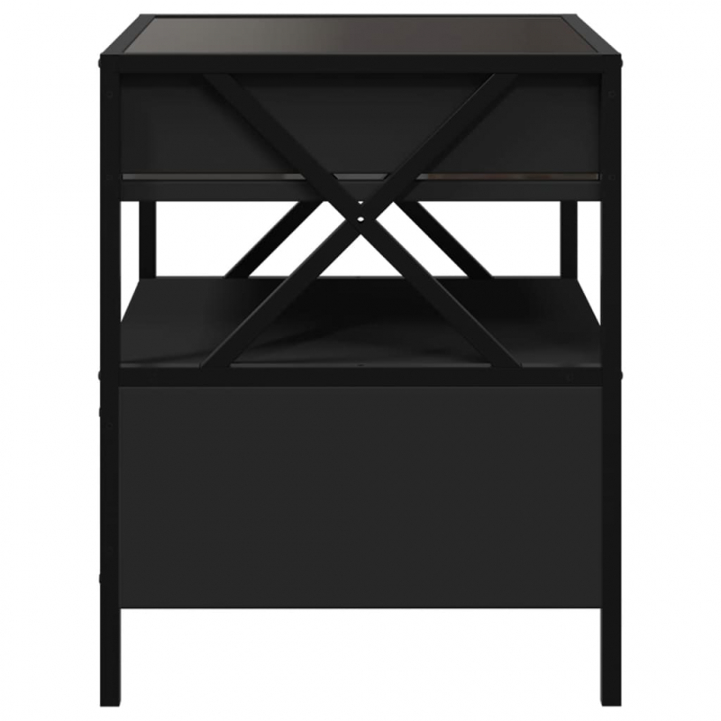 Couchtisch mit Infinity-LED Schwarz 40x40x51 cm
