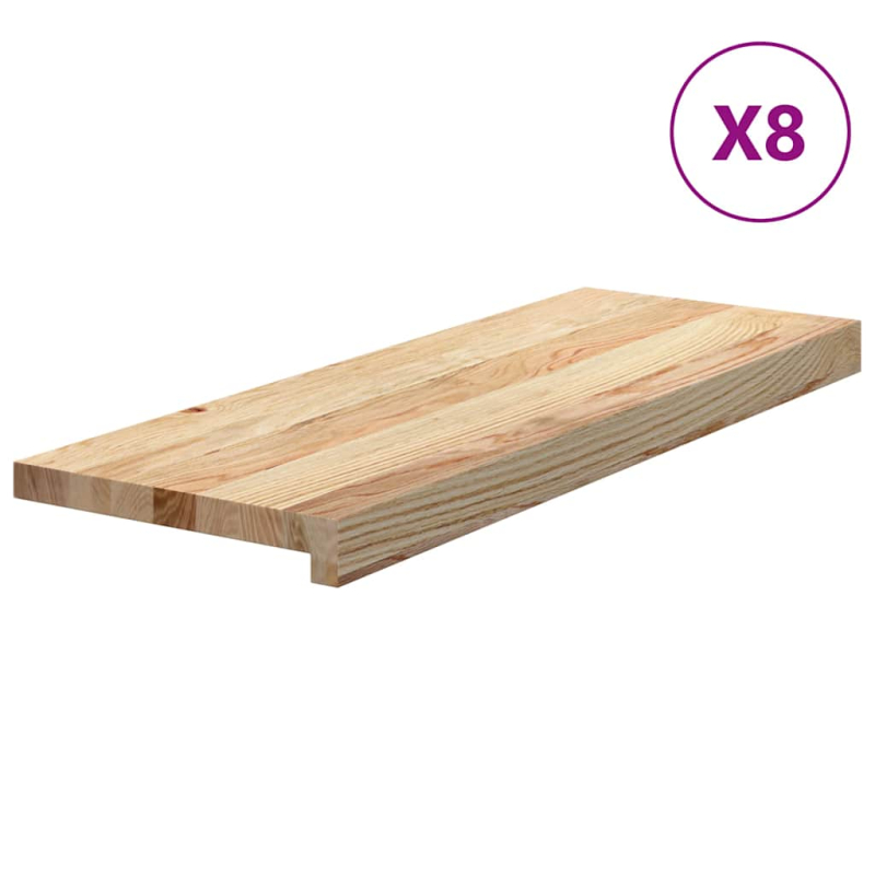 Treppenstufen 8 Stk. Unbehandelt 70x30x2 cm Massivholz Eiche