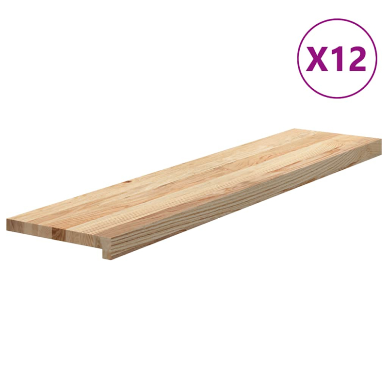 Treppenstufen 12 Stk. Unbehandelt 110x25x2 cm Massivholz Eiche