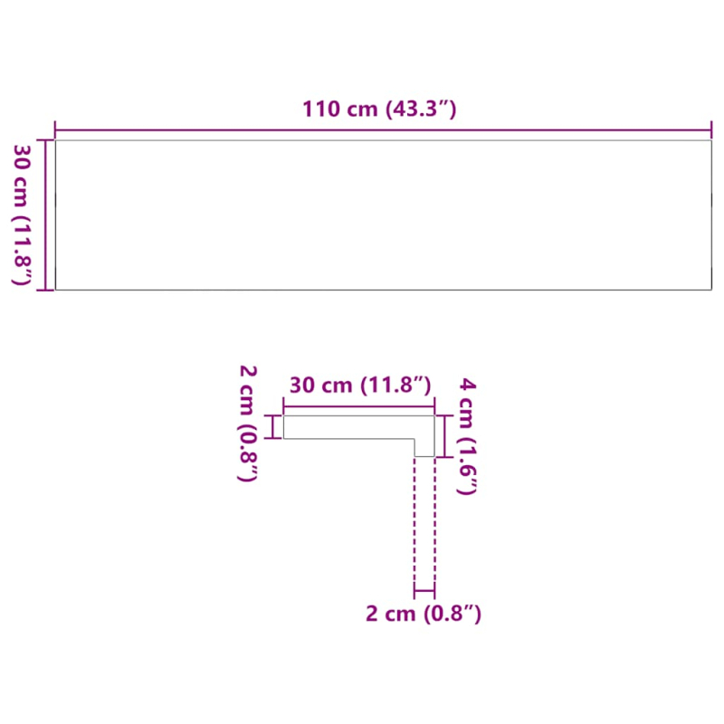 Treppenstufen 8 Stk. Dunkelbraun 110x30x2 cm Massivholz Eiche