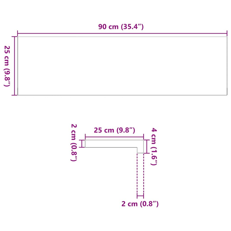 Treppenstufen 2 Stk. Unbehandelt 90x25x2 cm Massivholz Eiche