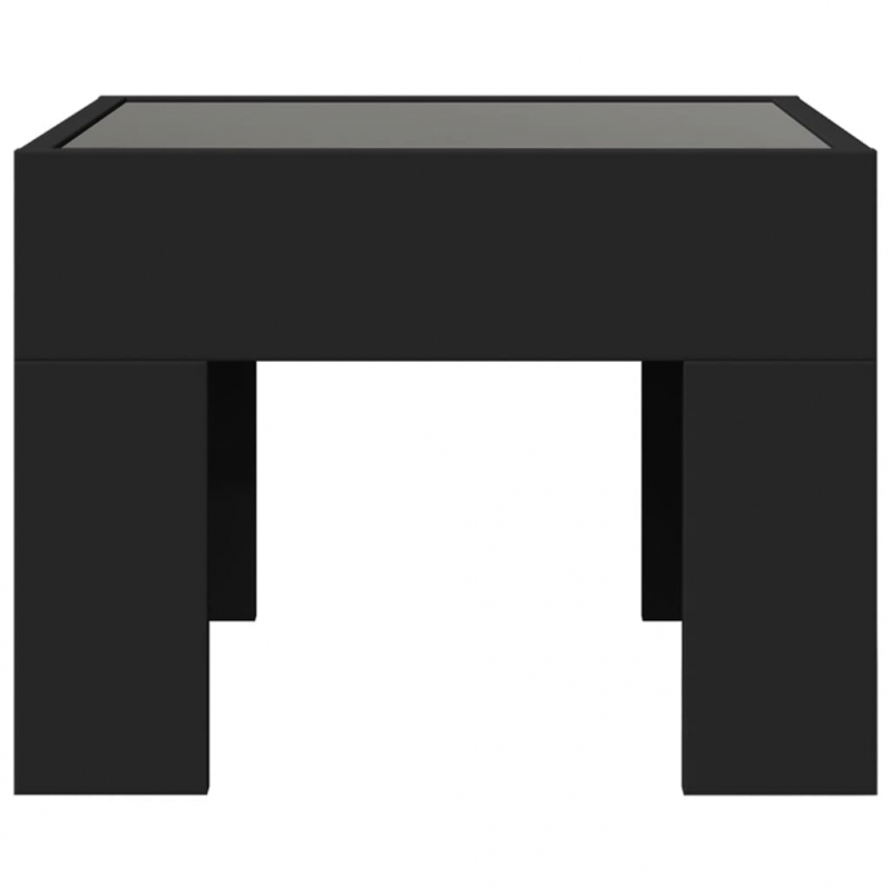 Nachttisch mit Infinity-LED Schwarz 40x40x30 cm