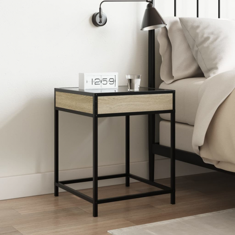 Nachttisch mit Infinity-LED Sonoma-Eiche 40x40x51 cm