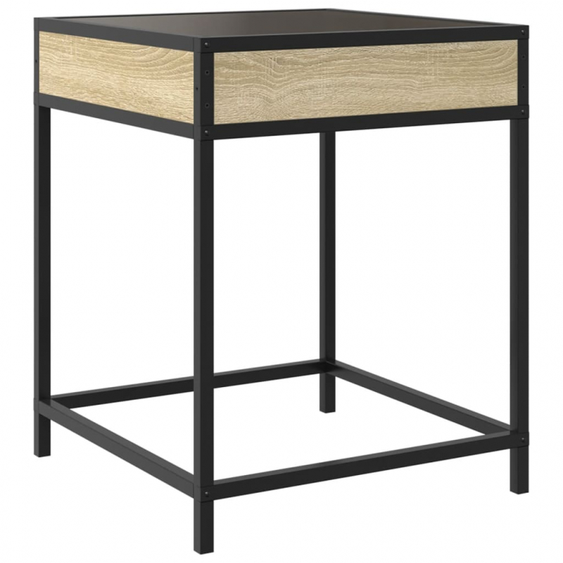 Nachttisch mit Infinity-LED Sonoma-Eiche 40x40x51 cm