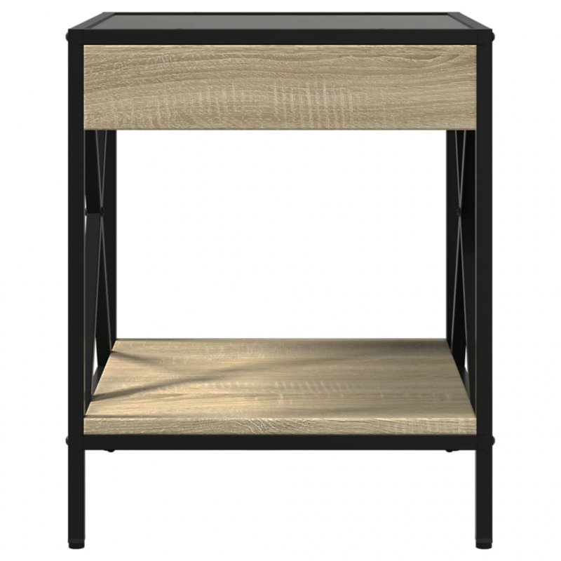 Nachttisch mit Infinity-LED Sonoma-Eiche 40x40x49 cm