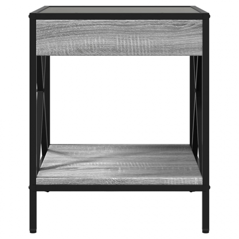 Nachttisch mit Infinity-LED Grau Sonoma 40x40x49 cm