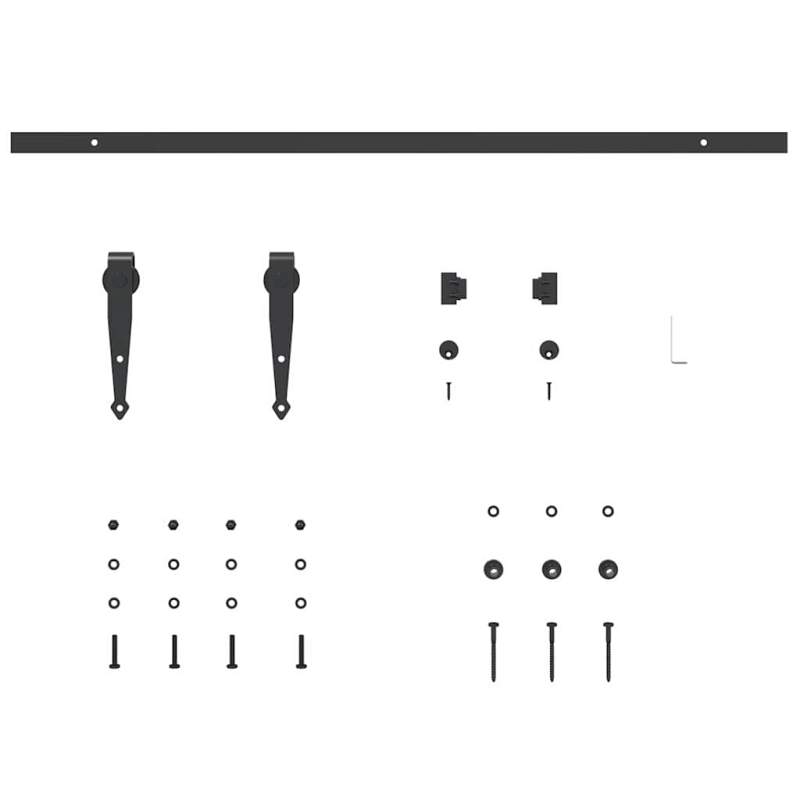 Schiebetürbeschlag Set für Schranktüren 91 cm Karbonstahl