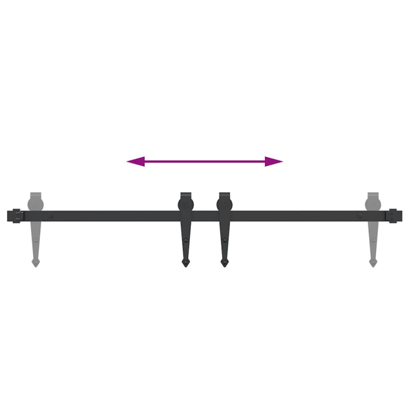 Schiebetürbeschlag Set für Schranktüren 91 cm Karbonstahl