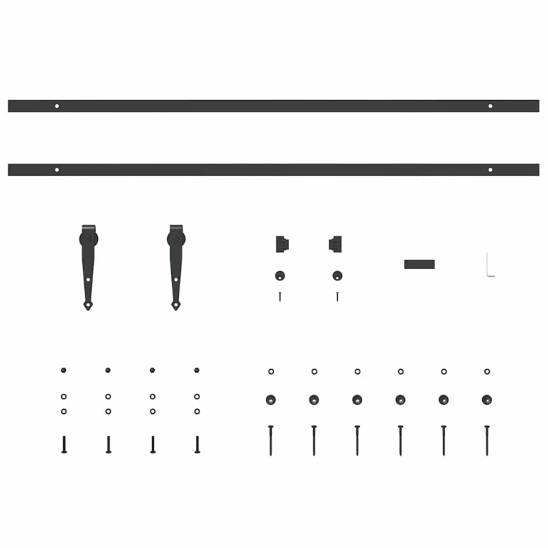 Schiebetürbeschlag Set für Schranktüren 213 cm Karbonstahl
