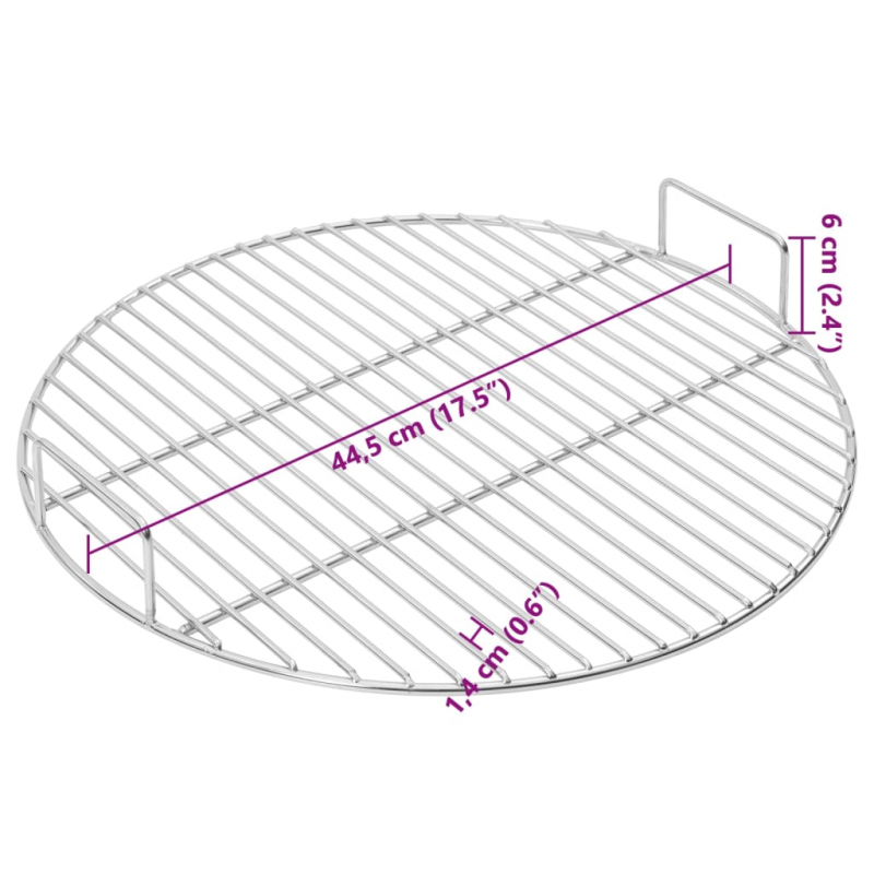 Grillrost mit Griffen Rund Ø44,5 cm 304 Edelstahl