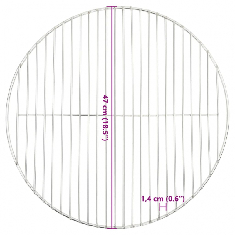 Grillrost Rund Ø47 cm 304 Edelstahl