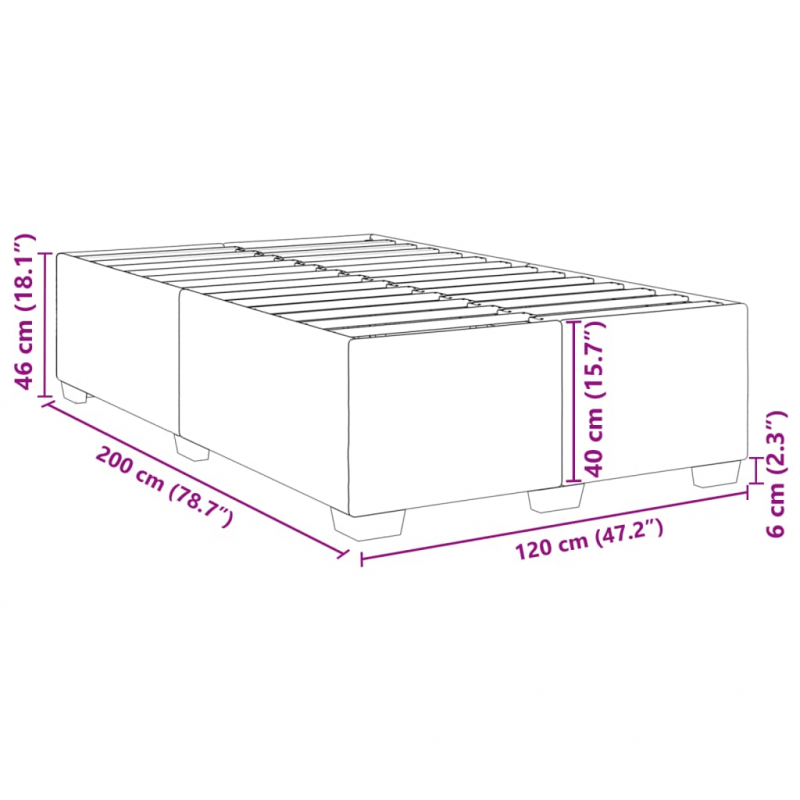 Bettgestell Grau 120x200 cm Kunstleder