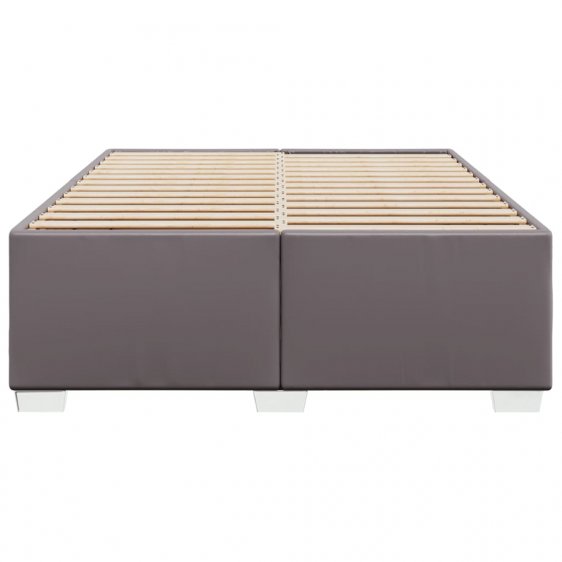 Bettgestell Grau 140x190 cm Kunstleder