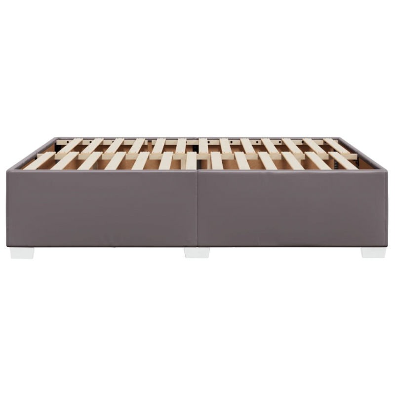 Bettgestell Grau 140x190 cm Kunstleder