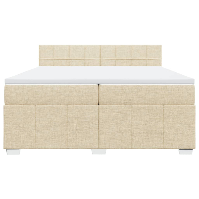 Boxspringbett mit Matratze Creme 200x200 cm Stoff