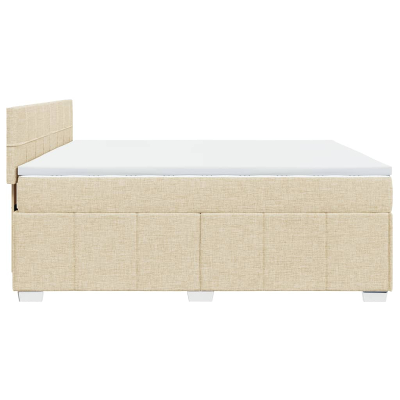 Boxspringbett mit Matratze Creme 200x200 cm Stoff