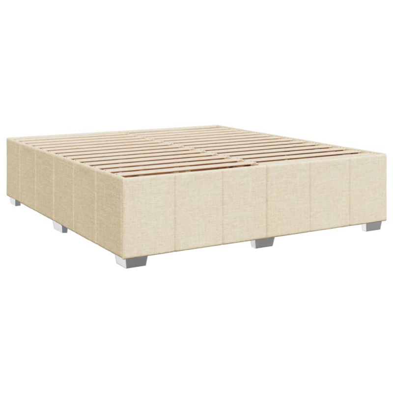 Boxspringbett mit Matratze Creme 200x200 cm Stoff