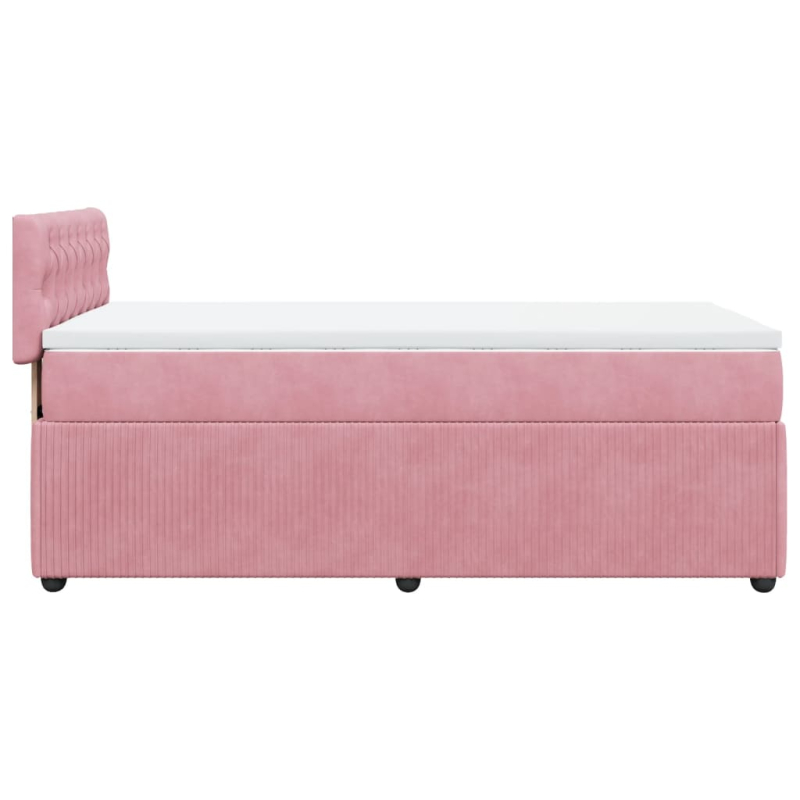 Boxspringbett mit Matratze Rosa 90x200 cm Samt