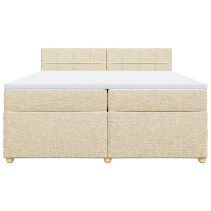 Boxspringbett mit Matratze Creme 200x200 cm Stoff