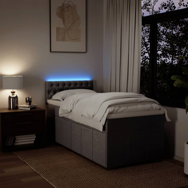 Boxspringbett mit Matratze Taupe 80x200 cm Stoff