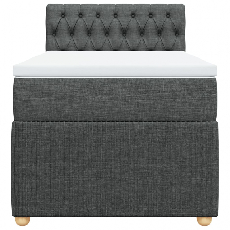 Boxspringbett mit Matratze Dunkelgrau 80x200 cm Stoff