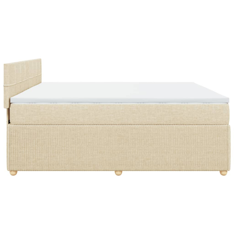 Boxspringbett mit Matratze Creme 180x200 cm Stoff