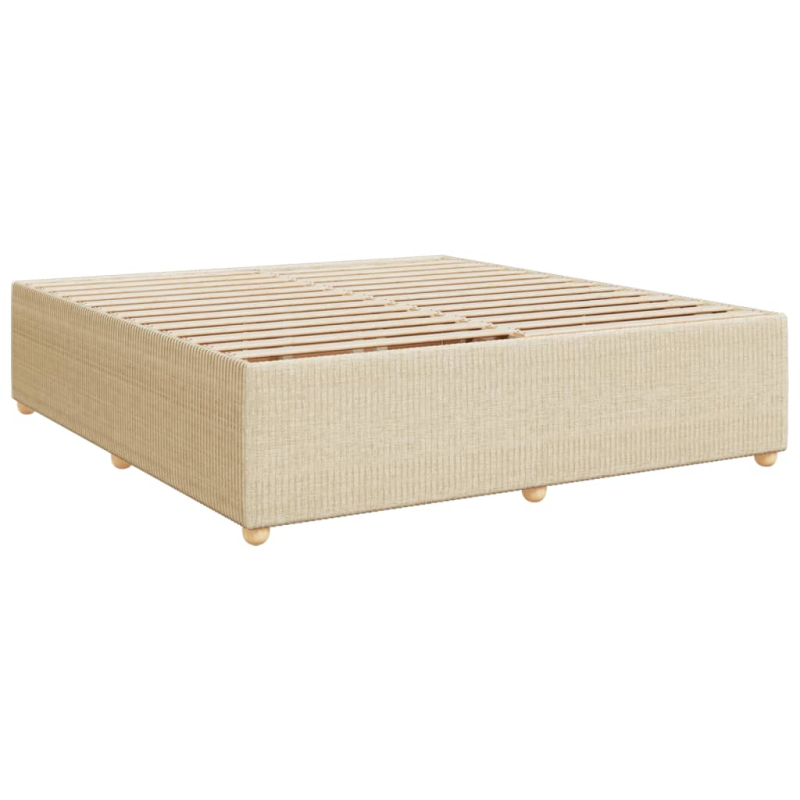 Boxspringbett mit Matratze Creme 180x200 cm Stoff