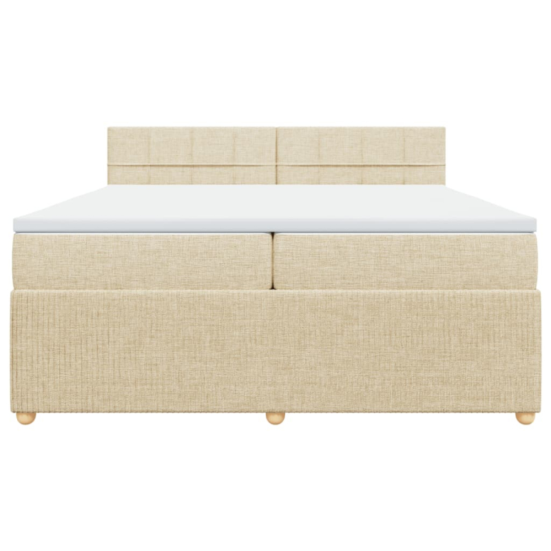 Boxspringbett mit Matratze Creme 200x200 cm Stoff