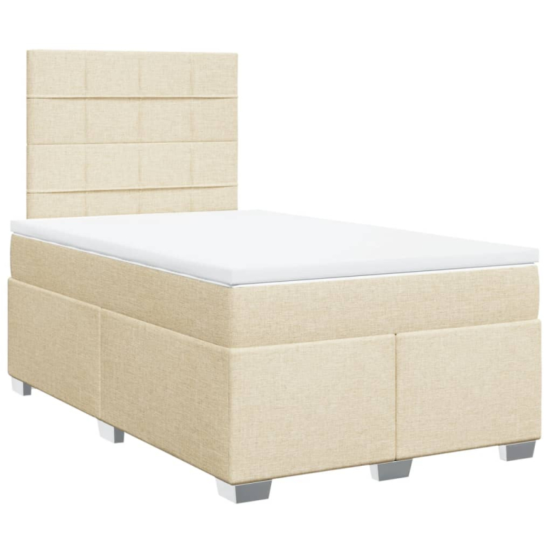 Boxspringbett mit Matratze Creme 120x190 cm Stoff