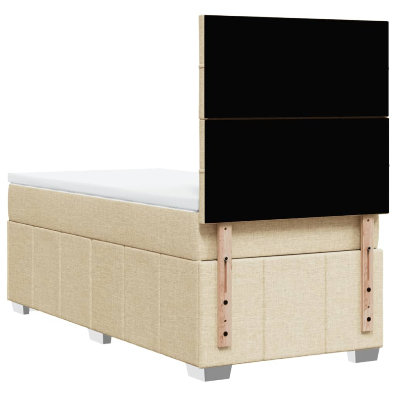 Boxspringbett mit Matratze Creme 90x200 cm Stoff