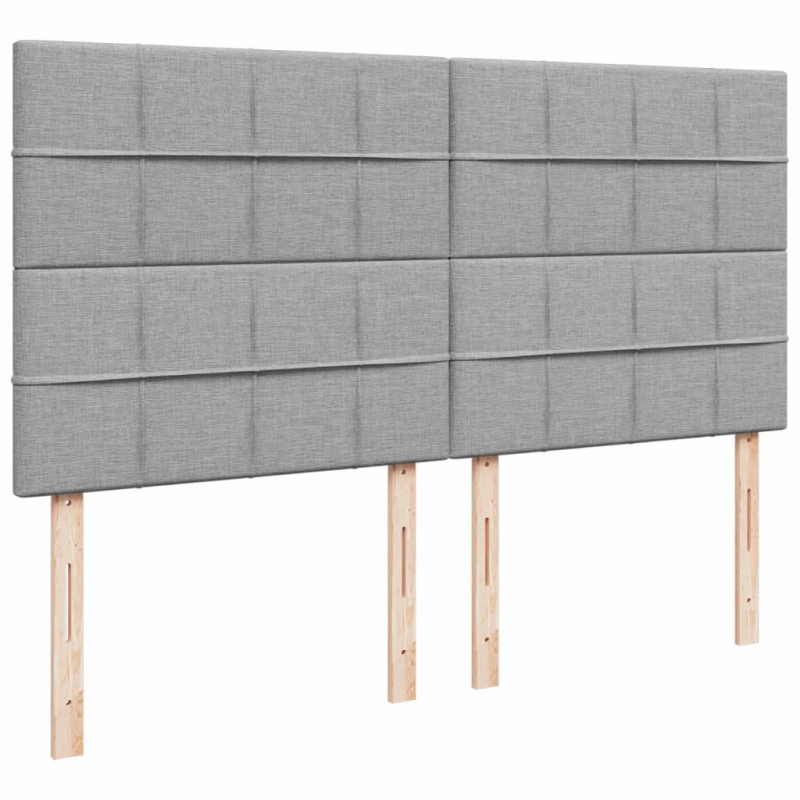 Boxspringbett mit Matratze Hellgrau 180x200 cm Stoff