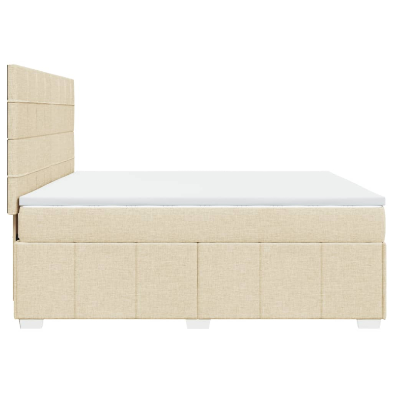 Boxspringbett mit Matratze Creme 180x200 cm Stoff