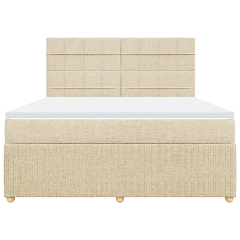 Boxspringbett mit Matratze Creme 180x200 cm Stoff