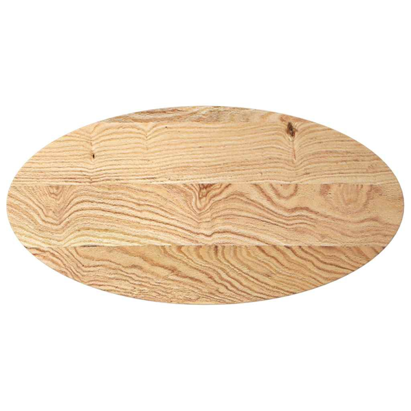 Tischplatte 100x50x2 cm Massivholz Eiche Oval