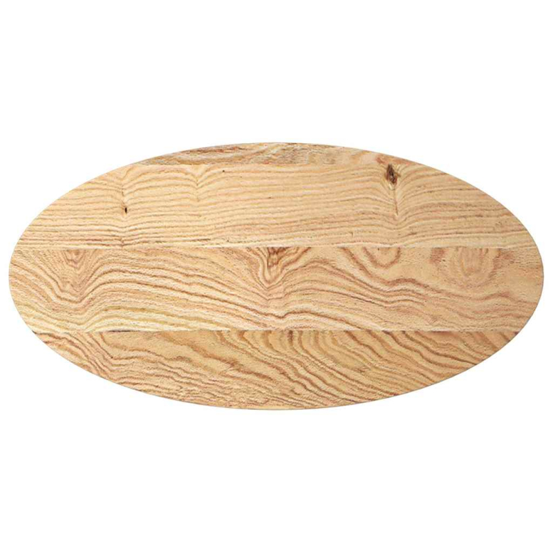 Tischplatte 100x50x4 cm Massivholz Eiche Oval