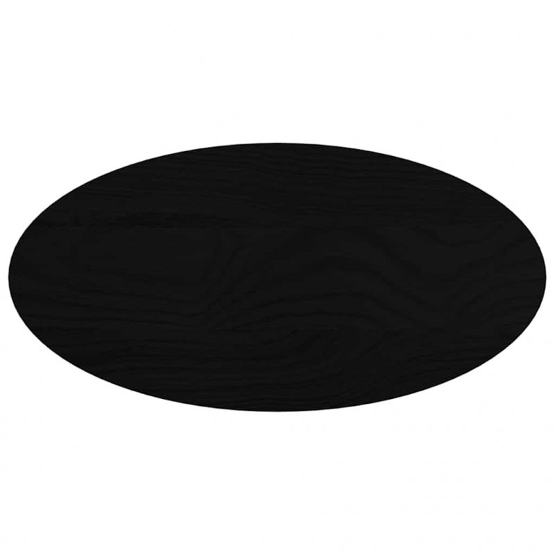 Tischplatte Dunkelbraun 80x40x2 cm Massivholz Eiche Oval