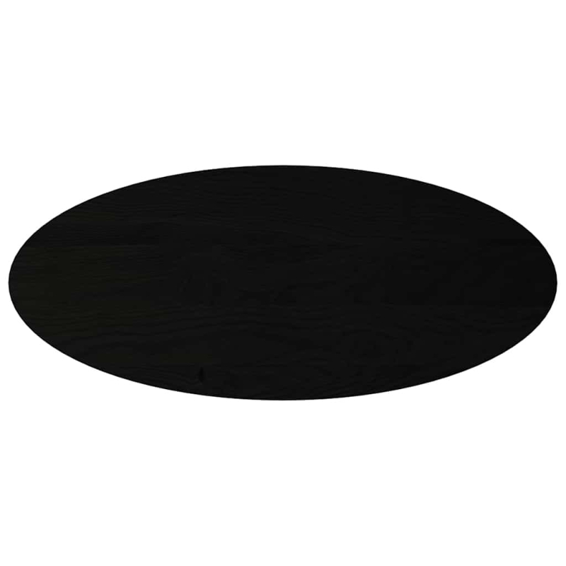 Tischplatte Dunkelbraun 140x60x2 cm Massivholz Eiche Oval