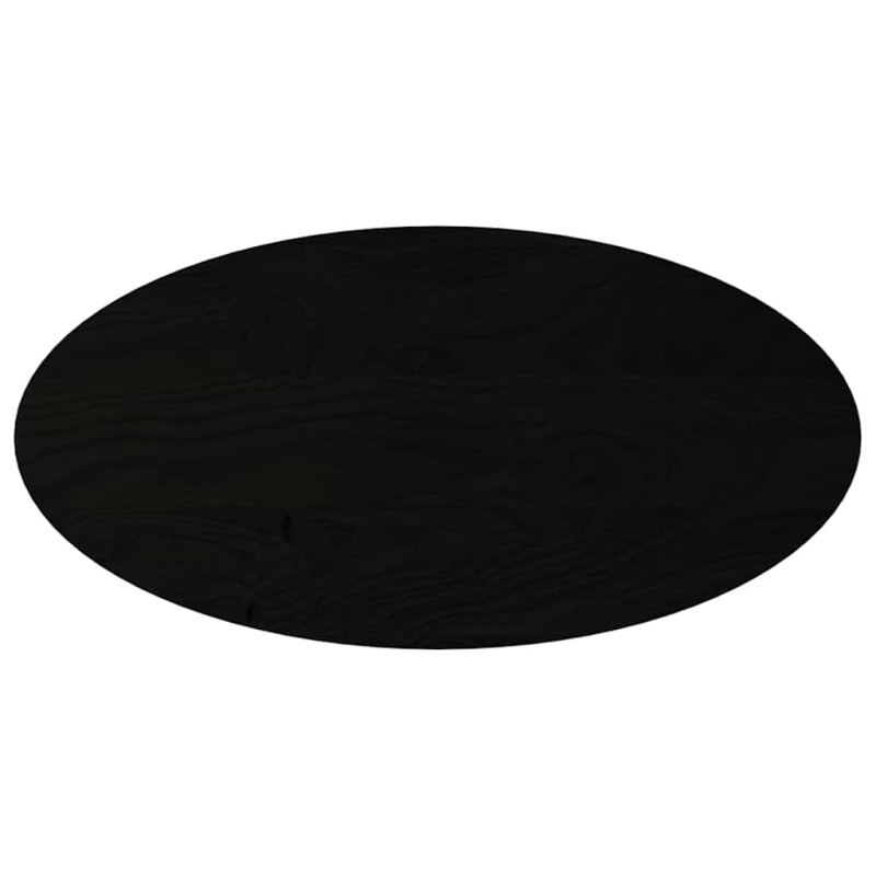 Tischplatte Dunkelbraun 100x50x4 cm Massivholz Eiche Oval